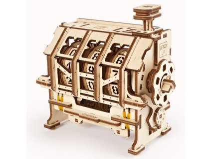 Ugears 3D dřevěné mechanické puzzle STEM klikací počítadlo
