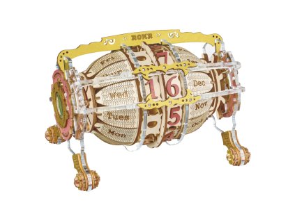 RoboTime 3D dřevěné mechanické puzzle Kalendář s hodinkami