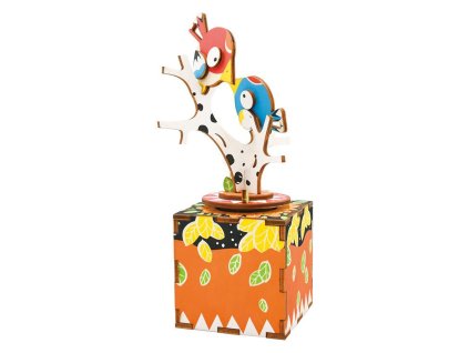RoboTime 3D skládačka hrací skříňky Zpívající ptáčci