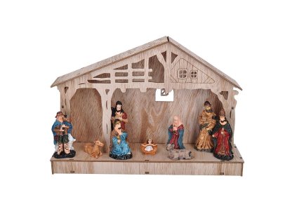 Solight 1V259 LED vánoční dekorace dřevěný betlém