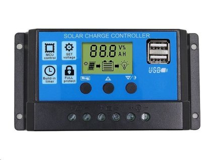 Solární regulátor PWM YJSS30 12-24V/30A+USB pro Pb baterie