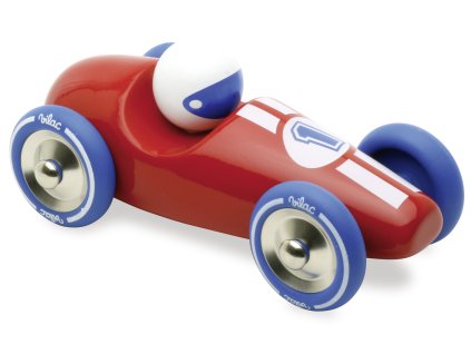 Vilac Závodní auto GM červené s modrými koly