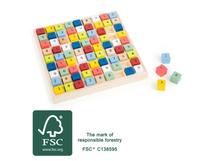 Small Foot Dřevěné sudoku barevné kostičky