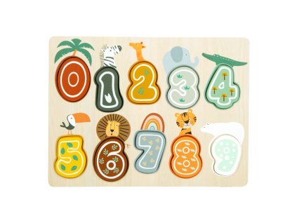Small Foot Vkládací puzzle čísla Safari