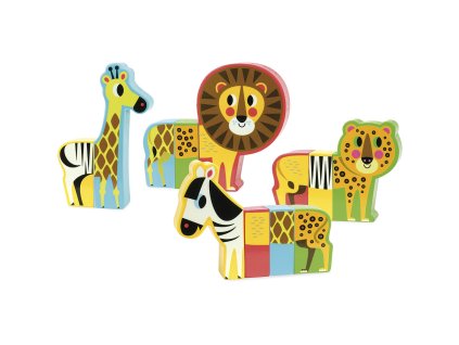 Vilac Dřevěné puzzle Veselé safari