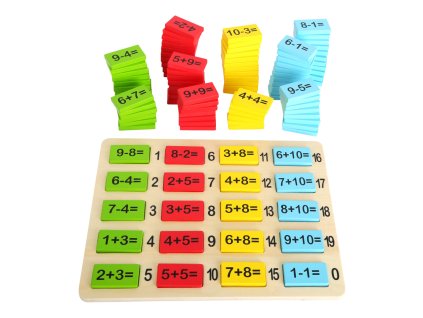 Small Foot Dřevěná barevná matematická tabulka součty