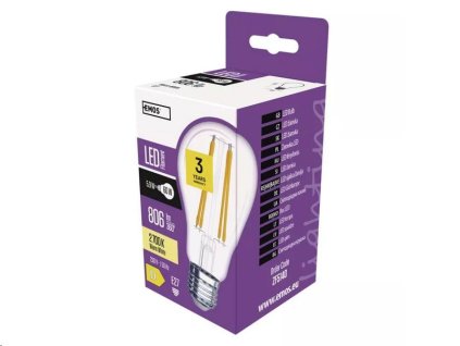 LED žárovka EMOS ZF5140 Filament A60 5,9W E27 teplá bílá
