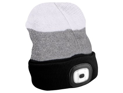 Čepice s čelovkou, univerzální velikost, černá/šedá/bílá SIXTOL