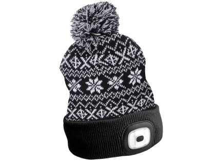 Čepice s čelovkou, univerzální velikost, zimní černá SIXTOL