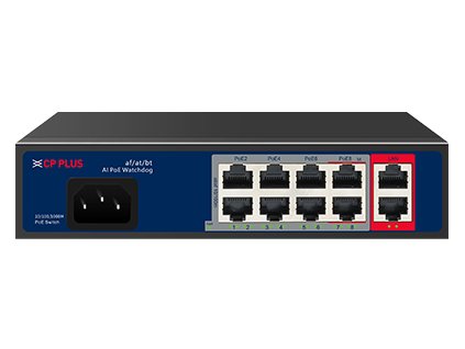 CP-DNW-GPU8G2-96 Osmiportový 10/100 Mbps PoE switch s 2x 1000 Mbps uplinkem