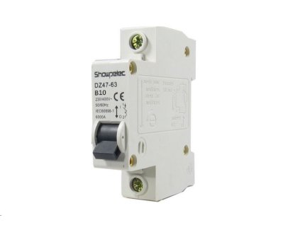 Jistič Showpelec DZ47-63 C10, 230V/10A/C 1fázový na DIN lištu