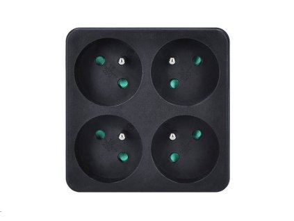 Zásuvka rozbočovací SOLIGHT P108B, 4x 10A, černá