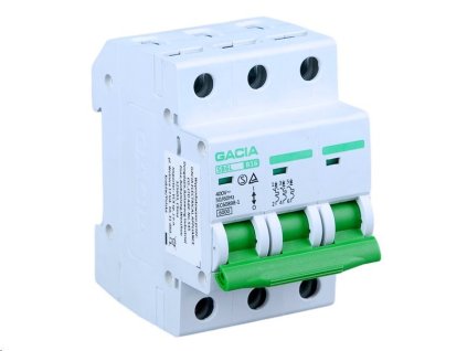 Jistič GACIA SB6L 400V/20A/B/6kA 3fázový na DIN lištu