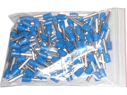 Dutinka pro kabel 2,5mm2 modrá,l=12mm (E2512), balení 100ks