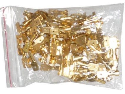 Faston-konektor 4,8mm neizolovaný, kabel do 1mm, balení 100ks