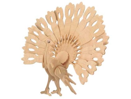 Woodcraft Dřevěné 3D puzzle páv