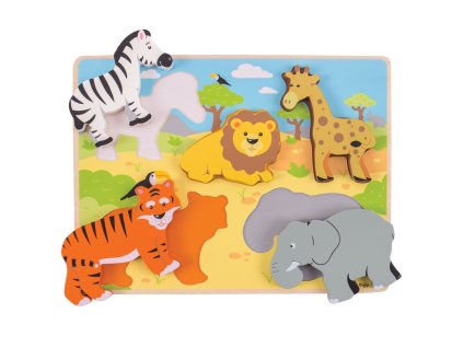 Bigjigs Toys Hrubé vkládací puzzle safari