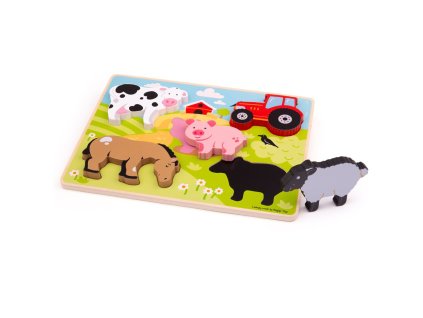 Bigjigs Toys Vkládací puzzle farma
