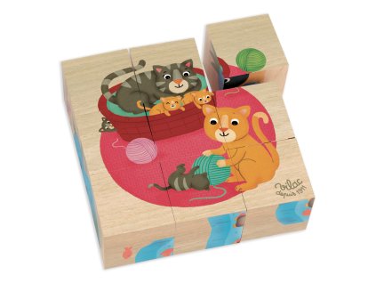 Vilac Dřevěné kostky zvířátka 9 ks