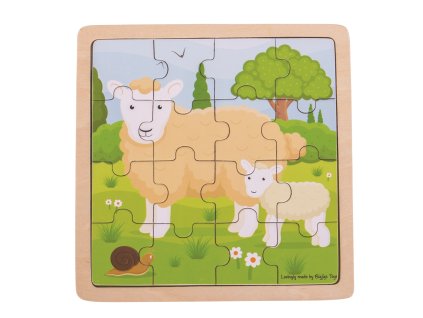 Bigjigs Toys puzzle - Ovečka s jehňátkem