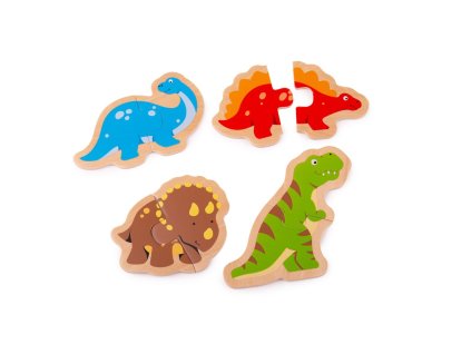 Bigjigs Toys Dřevěné puzzle dinosauři