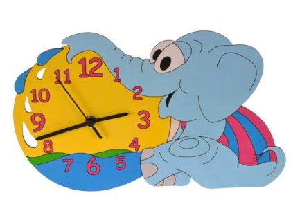 DoDo Dětské dřevěné hodiny slůně