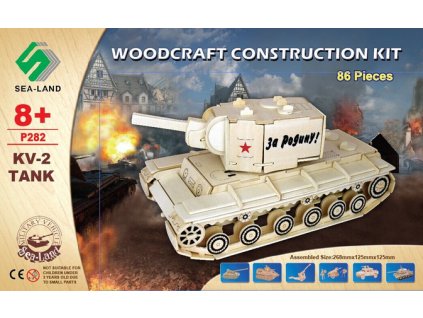 Woodcraft Dřevěné 3D puzzle tank KV 2