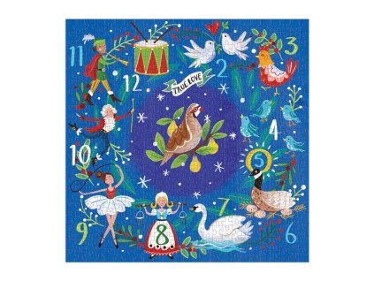 Galison Puzzle Dvanáct vánočních dnů 500 dílků