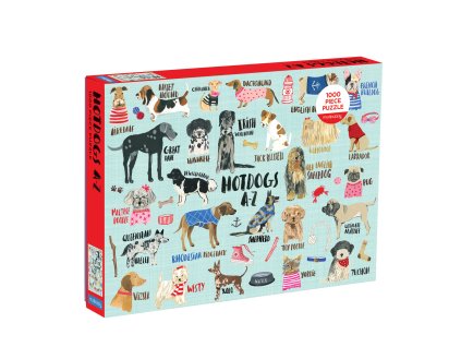 Galison Puzzle Hot dogs A-Z 1000 dílků