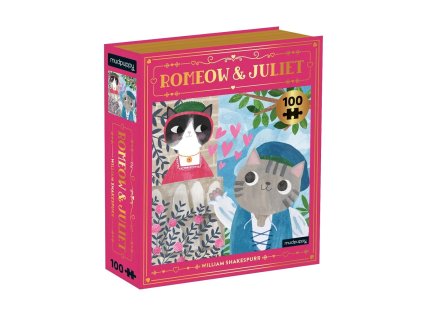 Mudpuppy Puzzle Romeow & Juliet Bookish Cats 100 dílků