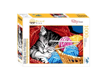 Brain Tree Puzzle Dřímající kotě 1000 dílků