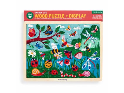 Mudpuppy Dřevěné puzzle Život na zahradě 100 dílků