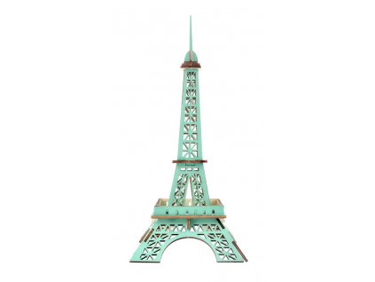 Woodcraft Dřevěné 3D puzzle Eiffelova věž tyrkysová