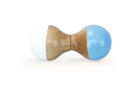 Vilac Dřevěné chrastítko bílo - modré