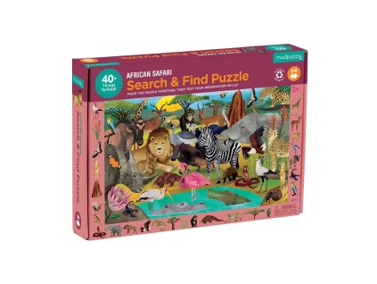 Mudpuppy Puzzle skládej a hledej Safari 64 dílů