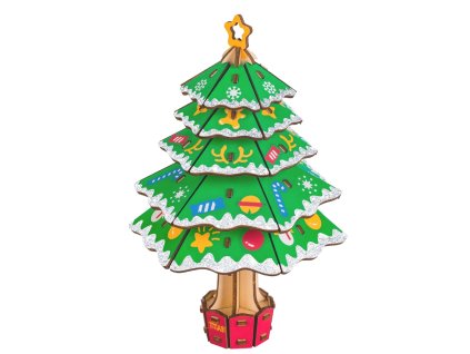 Woodcraft Dřevěné 3D puzzle Vánoční strom