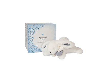 Doudou Dárková sada - Plyšový králíček s bílou bambulkou 25 cm