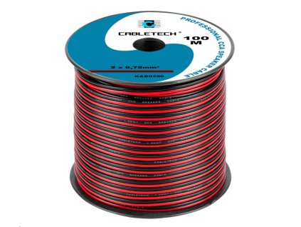 Kabel dvojlinka Cabletech  2x 0,75 mm / 100m  černo-rudá