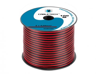 Kabel dvojlinka Cabletech  2x 0,5 mm / 100m  černo-rudá