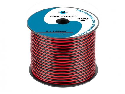 Kabel dvojlinka Cabletech  2x 1 mm / 100m  černo-rudá