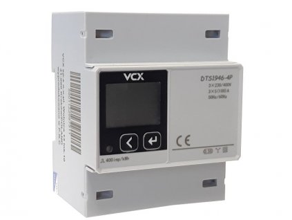 Elektroměr 3F na DIN lištu třífázový VCX DTS-1946-4P, MODBUS -RS485, 230V, 5 (100)A