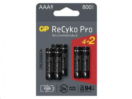 Nabíjecí baterie GP ReCyko Pro Professional 800 HR03 (AAA), krabička 6 kusů