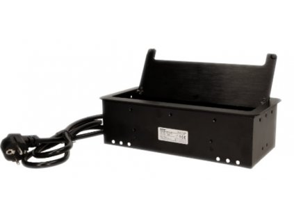 Výklopný blok zapustený ORNO OR-AE-13125/B, 2x 230V, 2x USB nabíjací, 2x RJ45, farba čierna, kábel 1,5m