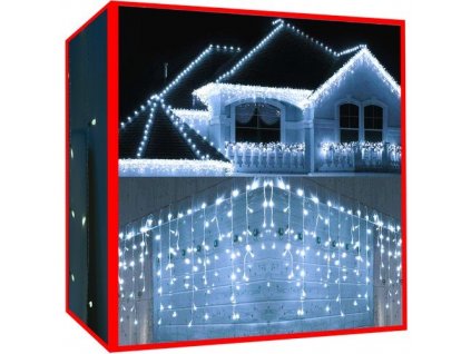 Vianočný svetelný záves 300 LED, 2.48 W studená biela 15 m, IP44