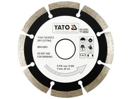 Kotouč diamantový 115 x 22,2 x 2,1 mm YT-6002