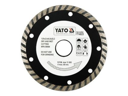 Kotouč diamantový 125 x 22,2 x 2,6 mm turbo YT-6023