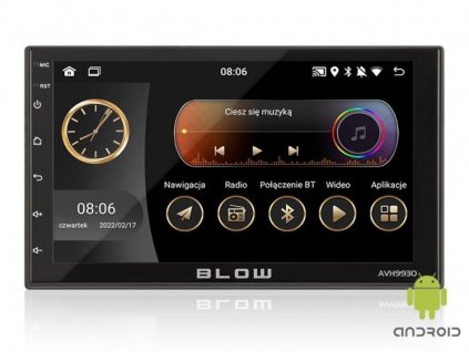 Autorádio BLOW AVH-9930 2DIN 7” GPS Android, se zadní kamerou