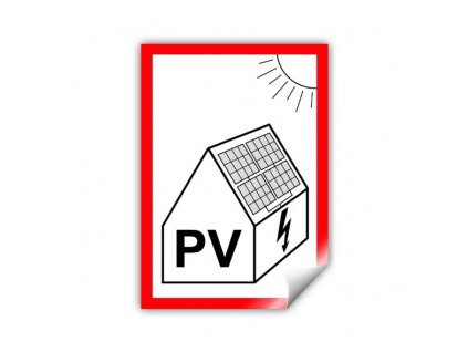 PV symbol na fotovoltaiku 75x105 mm UV lamino - matné
