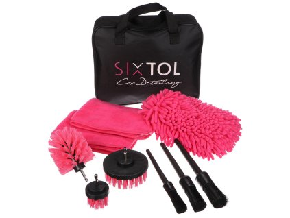 Multifunkční sada pro mytí auta SIXTOL CAR DETAILING PINK 9