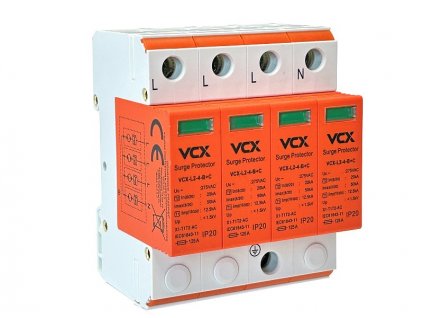 Přepěťová ochrana VCX L2-4-B+C AC třída T1T2 (B+C) 4P 12.5kA Professional